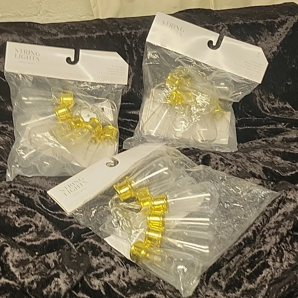 5 For 25.00/1 Set/String Lights/New in bags,batteries Needed